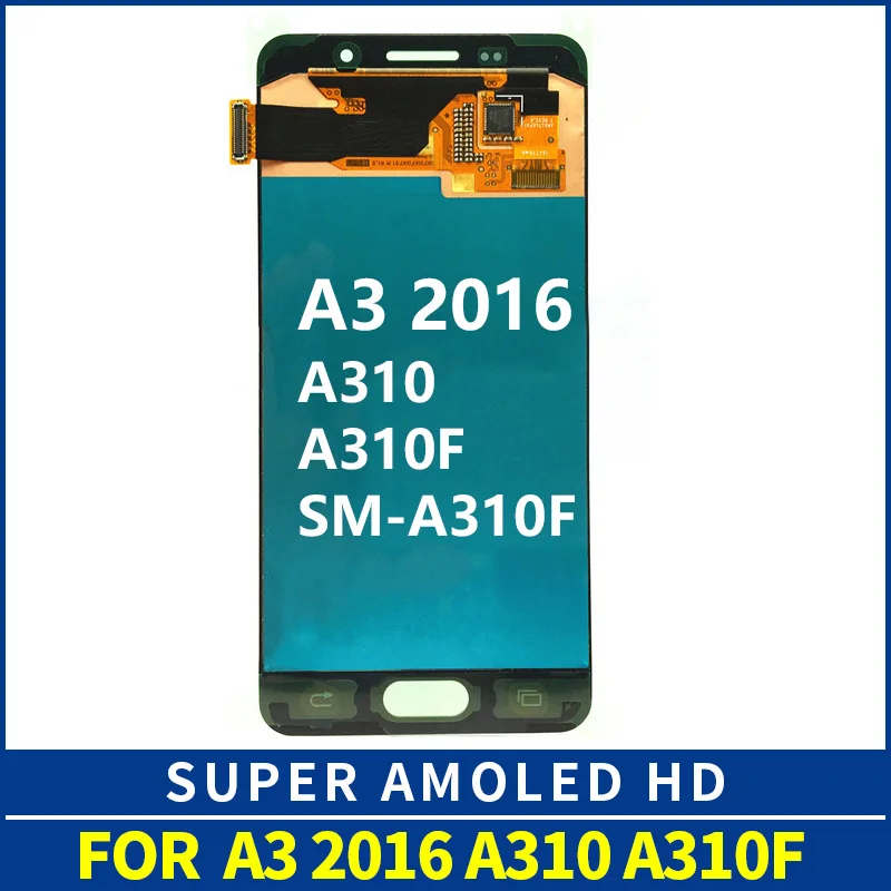 ЖК дисплей SUPER AMOLED A310F для SAMSUNG Galaxy A3 2016 A310 с дигитайзером сенсорного экрана замена