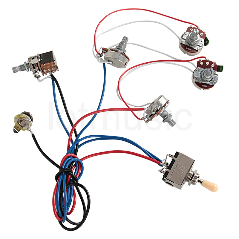 Комплект жгут проводов для электрогитары 2V2T Pot Jack 3 ходовой переключатель гитары
