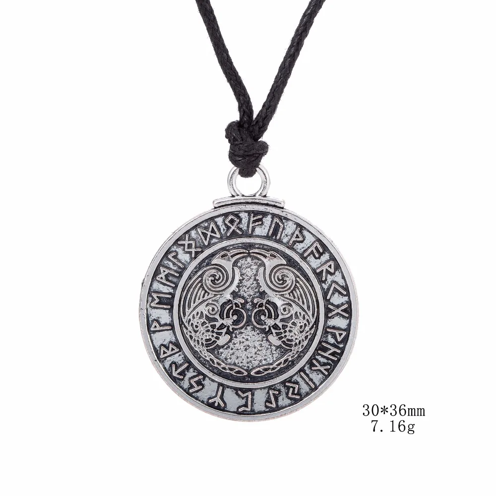 Dawapara Ворон Одина Valknut амулет норвежский викинг Runes Triskelion символ Triskele мужское