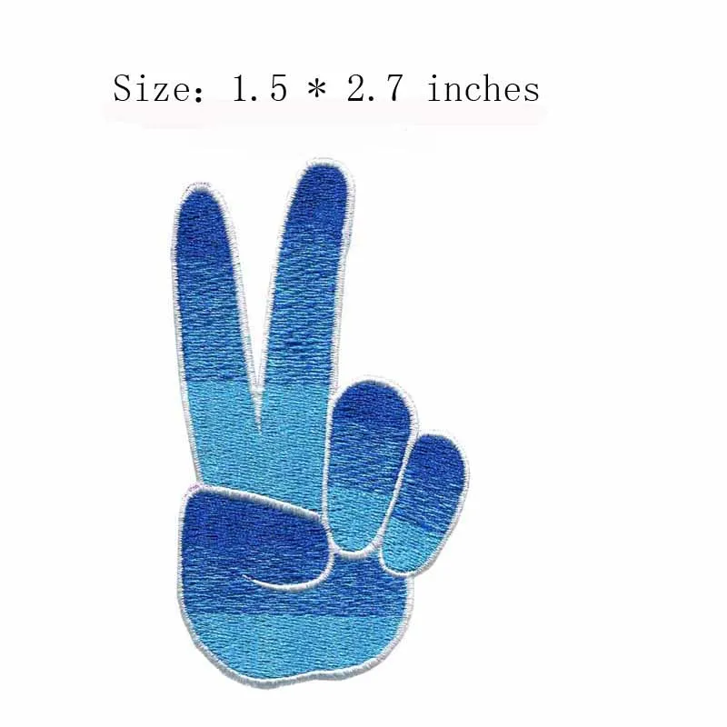 

Blue fingers 1.5"wide embroidery patch for 3d patch/bordado da fita/sky color