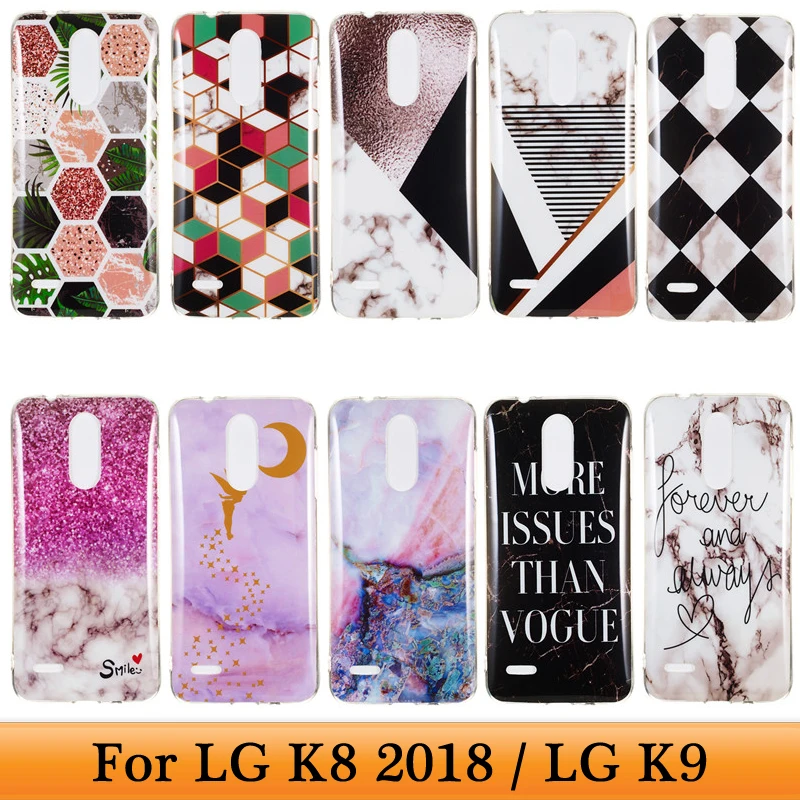 Чехлы для телефонов LG K8 2018 чехол K9 K 9 LGK9 5 0 дюйма силиконовый с мраморным рисунком