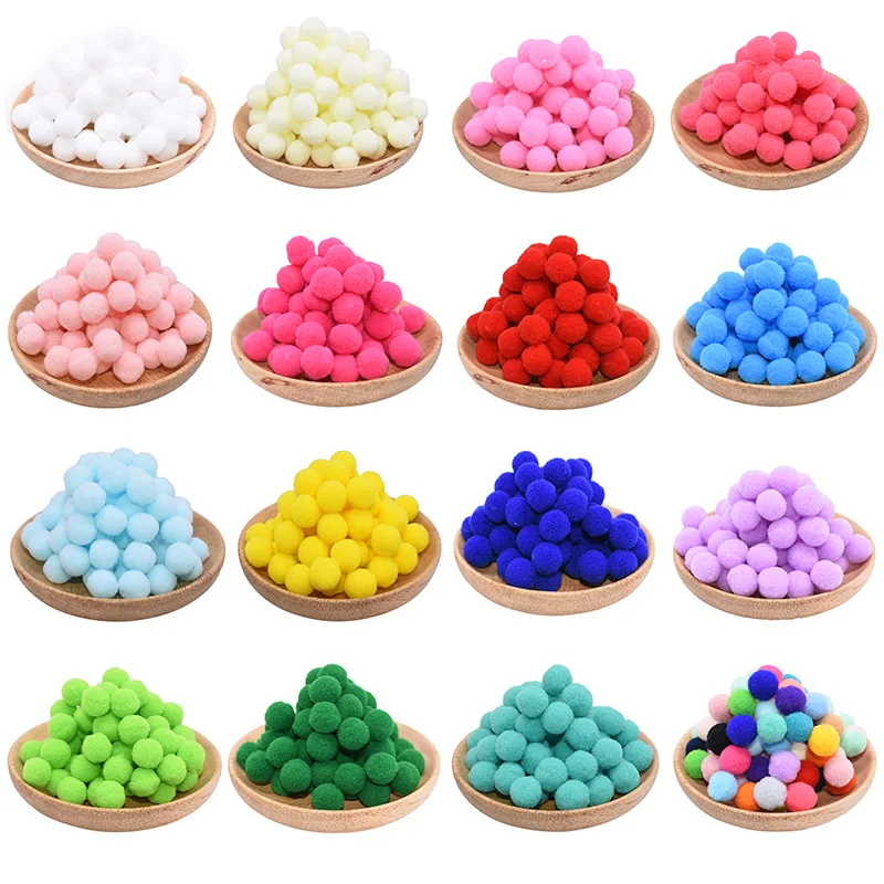 

100Pcs/lot 15/20/25mm Multicolor Soft Pom Poms Balls Fur Plush Ball DIY Handcraft Wedding Home Decoration Party Supplies