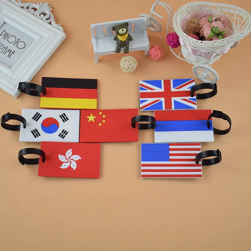 2018 New Fashion Luggage Tag PVC Travel Accessories National flag Bag Portable Travel Label Suitcase Girls Boys