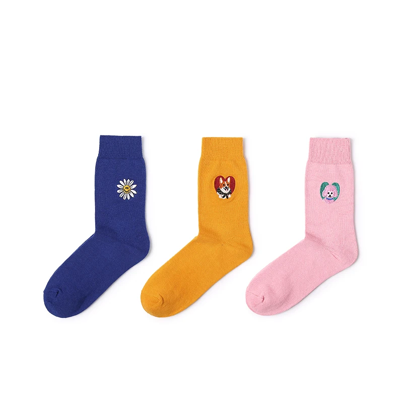 VVQIstreetwear женские носки harajuku каваи собака животное панда Подсолнух фламинго