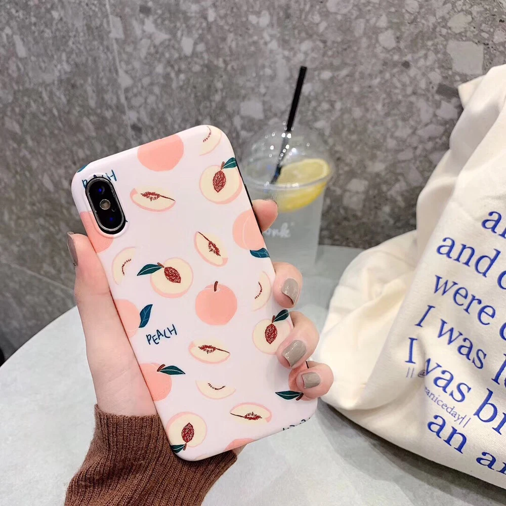 Силиконовый чехол с изображением фруктов для iPhone X XS Max XR персиковые черники IMD