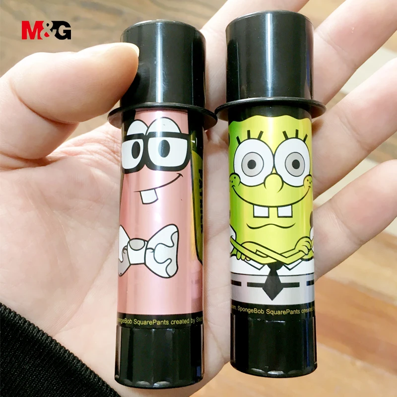 M& G творческий милый Губка Боб мультфильм шаблон клей карандаш для школы ребенок офис Органайзер поставка kawaii сильный клей Твердые клеи