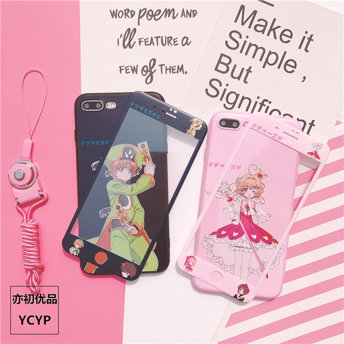 Чехол для iphone XS Max Cardcaptor Sakura + пленка экрана из закаленного стекла X XR 7 8plus 6 6S plus