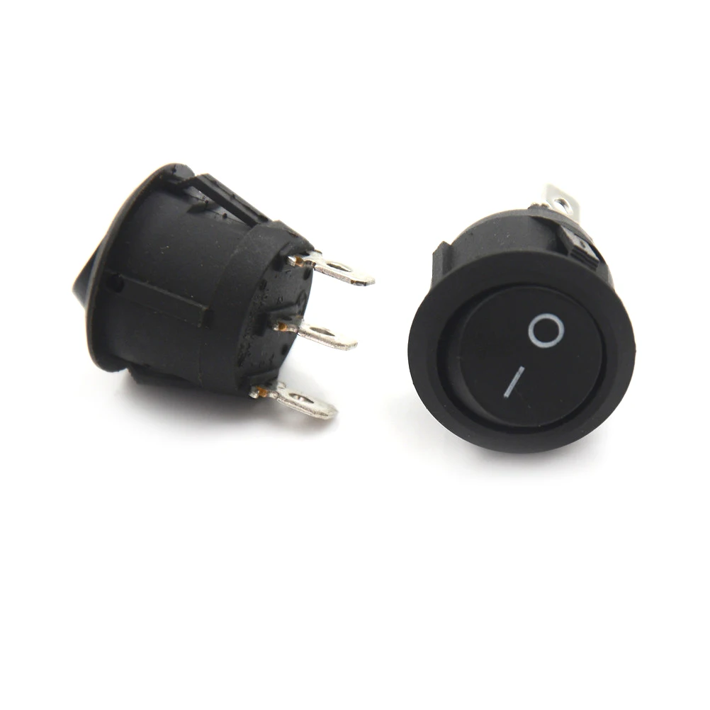 10 шт. кулисный переключатель 6A 250V10A 125V ON/OFF на кнопках в черном цвете 3 pin Круглый