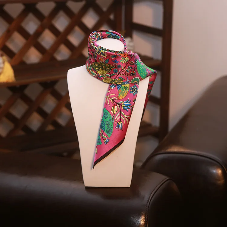 Великолепный шелковый шарф Цветной с цветочным принтом маленькие квадратные