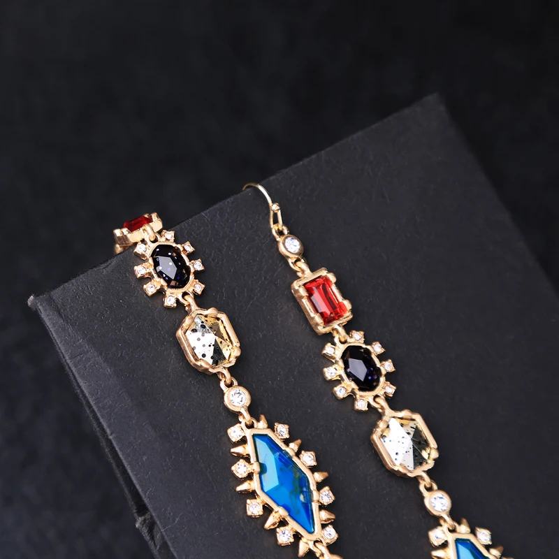 Новинка 2018 серьги золотого цвета многоцветные капли из полимерного сплава для