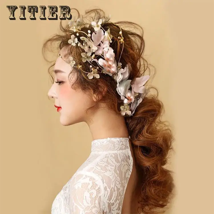 

Metal Classic New Color Flower Barrette Hair Handmade claws Hair Jewelry For Prom