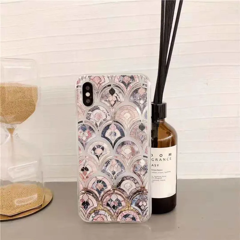 Роскошный жидкий зыбучий песок рыбка чешуя чехол для телефона s iphone X XS XR MAX Модный