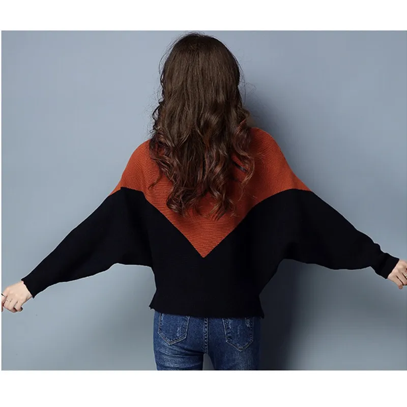 Winter Bat sleeve Sweater Female Sexy Pullover Sweaters Women Long Sleeve Loose Autumn big size Knitting Warm Jumper Tops W126 | Женская