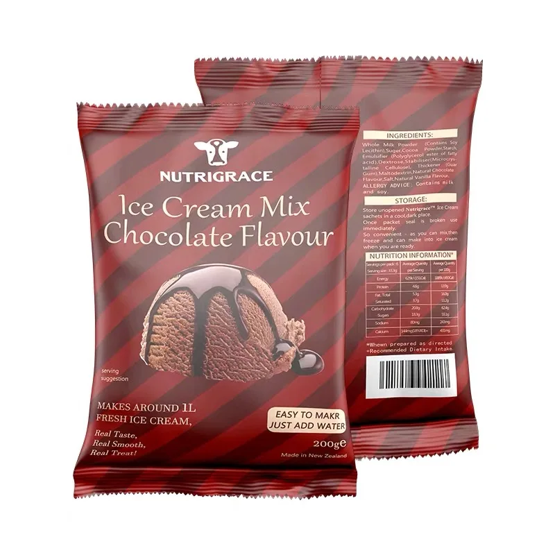 200g Chocolate 200 г порошок для смешивания мороженого легко сделать просто добавить воду Ваниль/шоколад/клубника/матча ручной работы - Цвет: 200g Chocolate