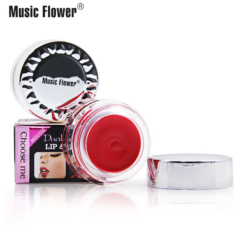 Натуральная Music Flower матовым эффектом двойной Функция Мусс Румяна и блеск для губ увлажнитель длительного действия Rouge минеральная губная помада