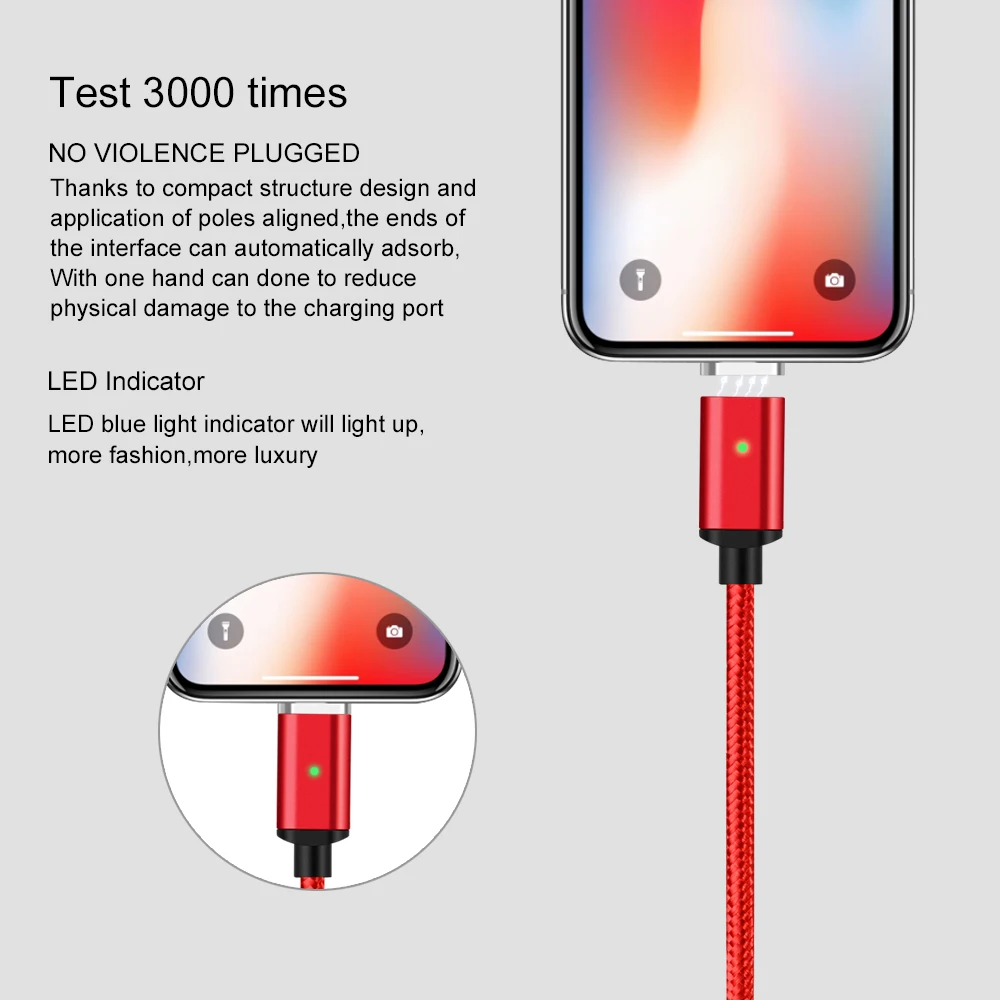 Магнитный кабель для iPhone X Lighting Data Charging быстрое зарядное устройство usb xs max xr x 8 7 6 6s