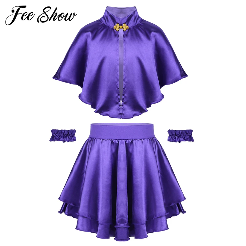 Детский костюм в стиле Цирк для девочек Одежда танцев накидка топ с юбкой и