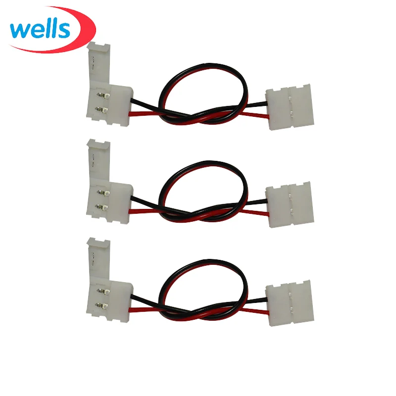 100 шт 10 мм PCB 2 контактный разъем провода кабель для светодиодной ленты 5050 одного