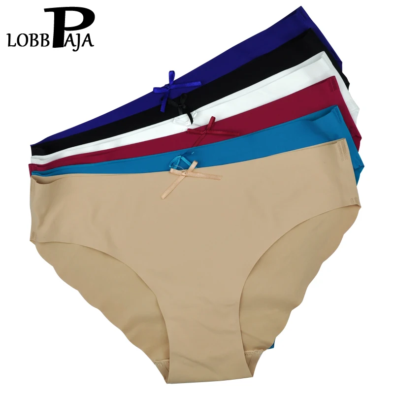 

Wholesale Lot 12 pcs Women Seamless Panties Underwear Nylon Sexy Solid Bow Briefs Intimates Lingerie Ladies Knickers