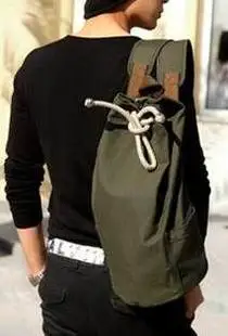 Новый Большой Вместительный мужской рюкзак на шнурке Холщовая Сумка-мешок
