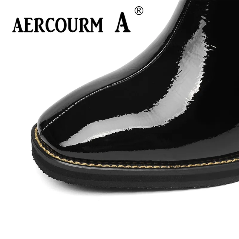 Женские ботильоны из лакированной кожи Aercourm A черные или красные ботинки на