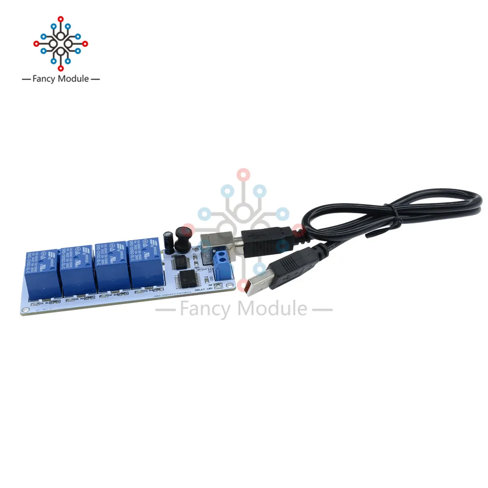 4 канальная Плата USB 5 в 12 В с модулем автоматизации для Arduino PIC DSP AVR кабелем|Реле| |