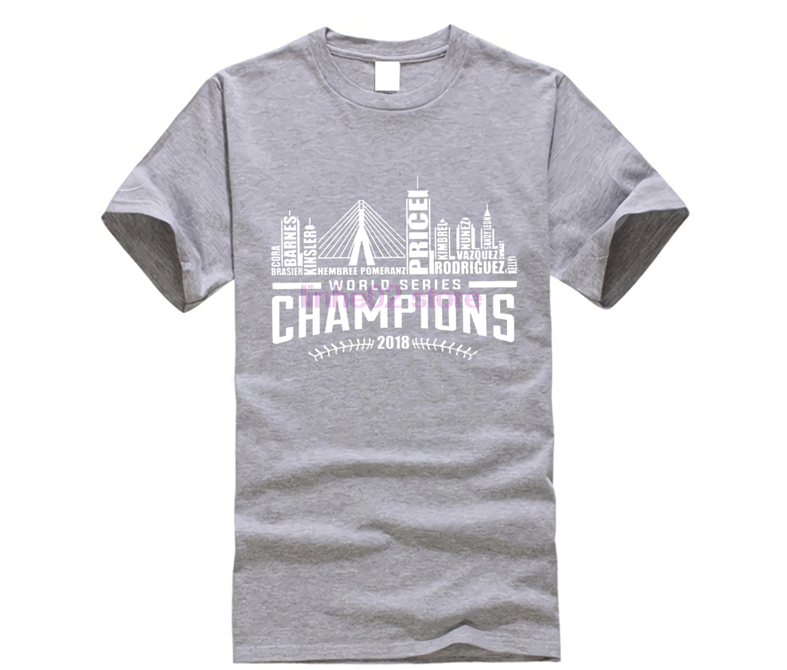 Boston Red Sox 2018 чемпионы первенства по бейсболу именная табличка футболка 2019 модная