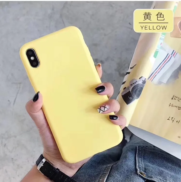 yellow Высококачественный жидкий силиконовый чехол для телефона для iPhone 11 Pro Max X XS XR 7 8 Plus 6 6S Plus шелковистый мягкий сенсорный противоударный чехол - Цвет: yellow