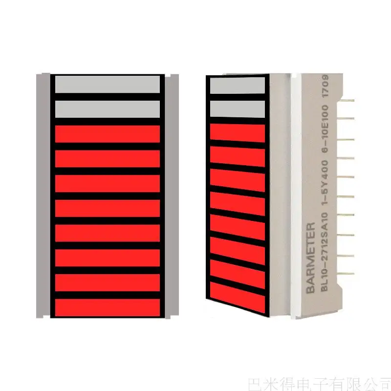 

BL10-2712S 10 segment 27mm long red LED light column display device