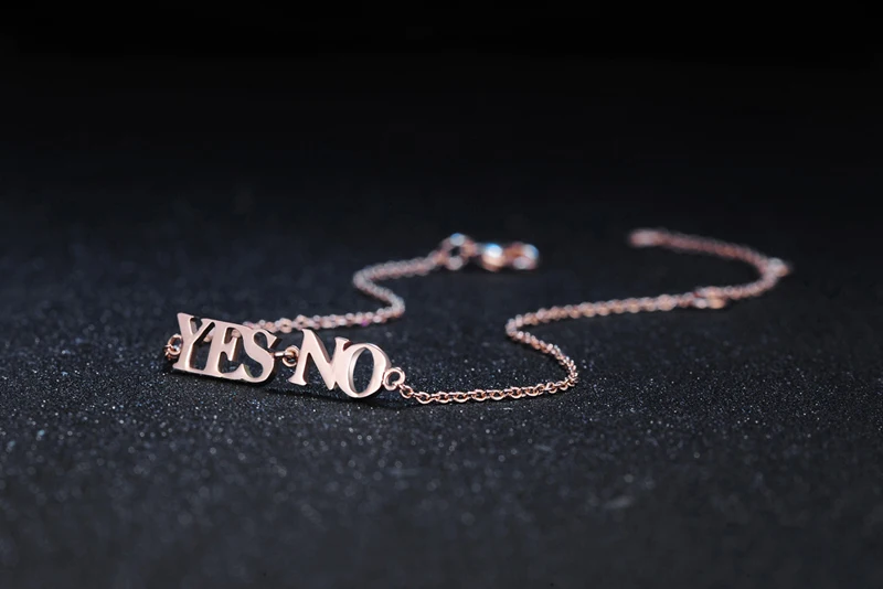 Женский браслет Yanleyu из розового золота с надписью YES NO Charm оптовая продажа