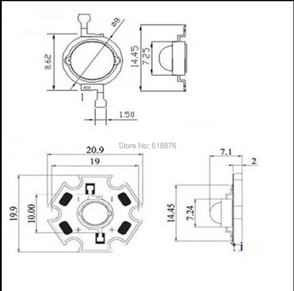 Красный светодиод 3 Вт Дальний инфракрасный 730 нм 1 глубокий красный диод высокое