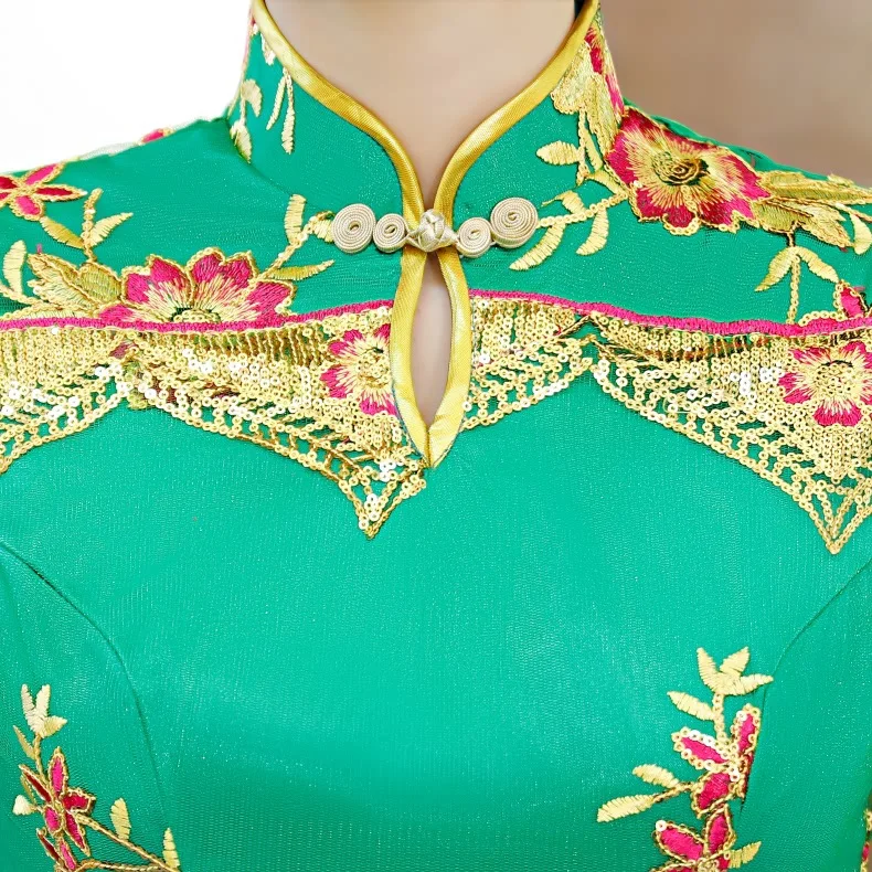 Blue Party Cheongsam Chinese Traditional Style Womens Elegant Slim Qipao Evening Dress Sexy Mini Robe Retro Vestidos S-3XL | Тематическая