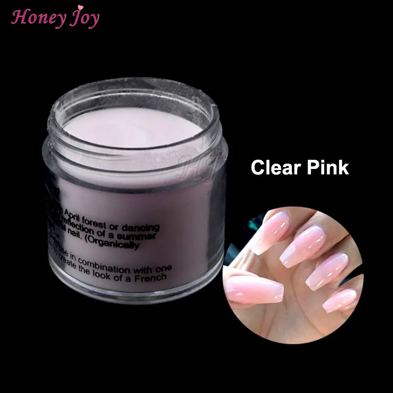 Clear Pink Очень тонкий, 28 г/кор., французский, белый, прозрачный, розовый, телесный, погружной порошок, без лампы, для лечения Ногтей, Dip порошок, натуральный, сухой гель для ногтей, салонный эффект - Цвет: Clear Pink