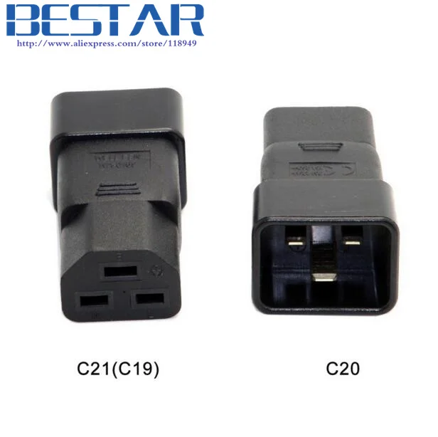 

IEC 320 C20 to IEC320 C21 C19 Male to Female Extension PDU UPS Power Adapter connector Rated 10A 250V Plug
