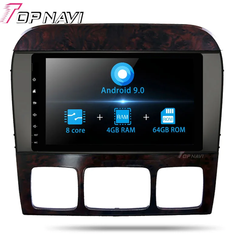 Topnavi Android 9,0 автомобильный стереоплеер для Benz S W220(1998 1999 2000 2001 2002 2003 2004 2005) gps навигация без DVD Восьмиядерный