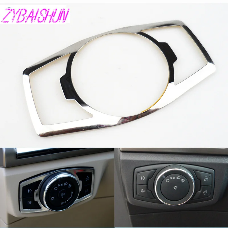 Наклейка крышки переключателя фар из нержавеющей стали для Ford Mustang 2015 Focus 3 4 MK3 MK4