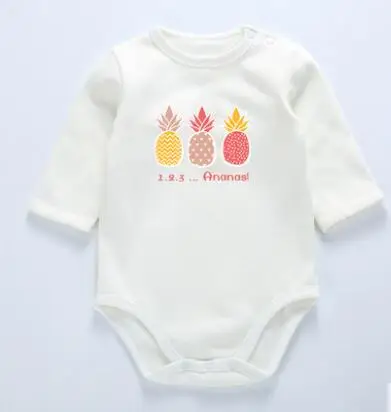 white pineapple Детская одежда костюм с длинными рукавами комбинезон, Пижама для маленьких детей Одежда для мальчиков детская одежда для девочек на осень-зиму детская одежда - Цвет: white pineapple
