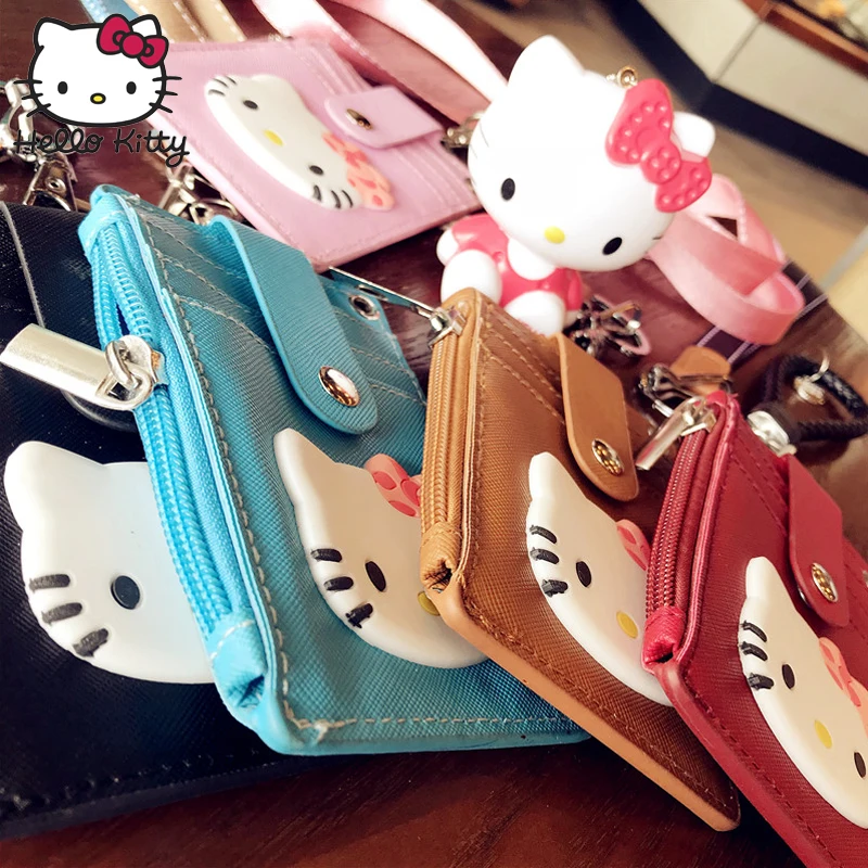 Держатель для монет Hello Kitty удобный плюшевый Кошелек с отделением и карт