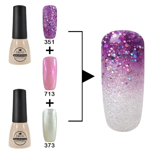ZH-C027 Elite99 3 шт. Гель-лак Vernis 7 мл Гель-лак для ногтей кисть основа верхнее покрытие Vernis полуперманентный УФ-гель-эмаль DIY маникюрный салон - Цвет: ZH-C027