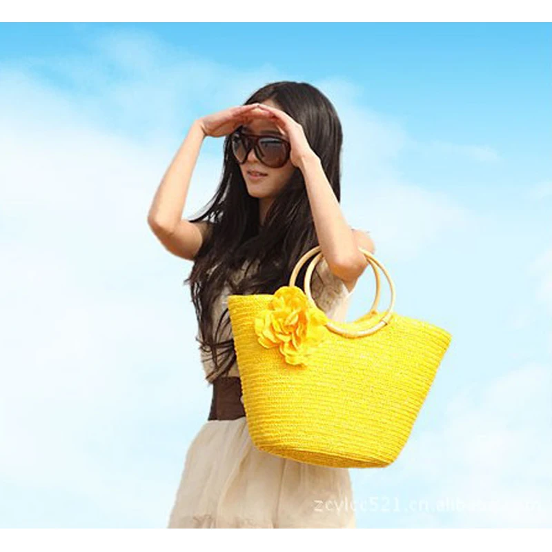 Лето Вещевой Цветок Ручной Работы Вязание Сумка Женская Мода Дизайнер Сумки