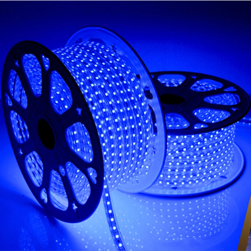 Лидер продаж светодиодные полосы Водонепроницаемый 5050 220 В гибкий свет 60led/m rgb