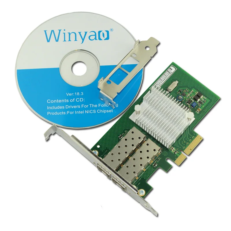 Winyao WYI350F2-SFP PCI Express X4 двухпортовый 1000 Мбит/с гигабитный Ethernet Lan Fiber сервер сетевой карты для I350-F2 Nic