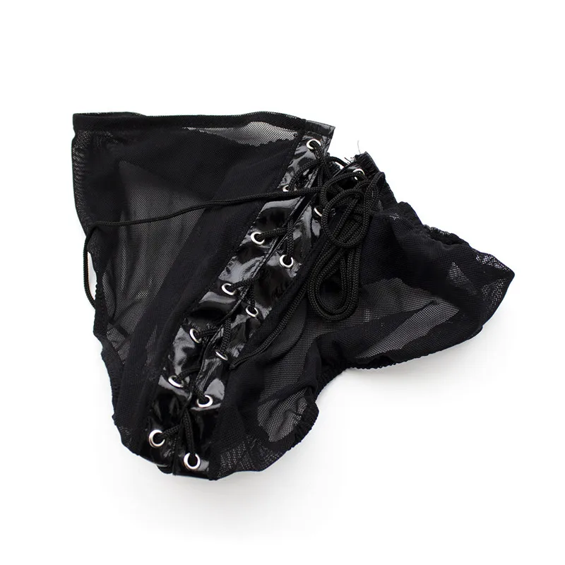 Мужское нижнее белье сексуальные трусы из лакированной кожи мужские с открытой