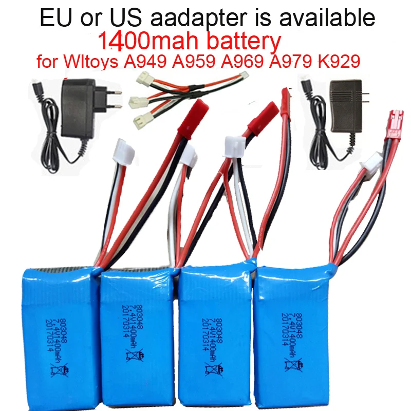 

7.4V 1400mah RC Car battery for A949 A959 A969 A979 K929 1/18 Rc Car LiPo Battery A949 27 Part for Wltoys car Parts