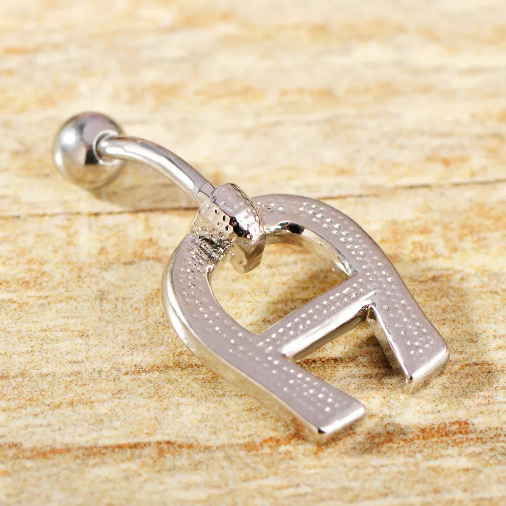 Лидер продаж кольца с буквами пантант пупок и колокольчик золотистого цвета