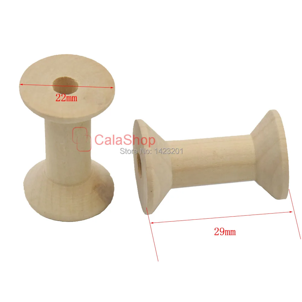 20 шт./лот деревянные пустые катушки из ниток ручная натуральная цилиндрическая