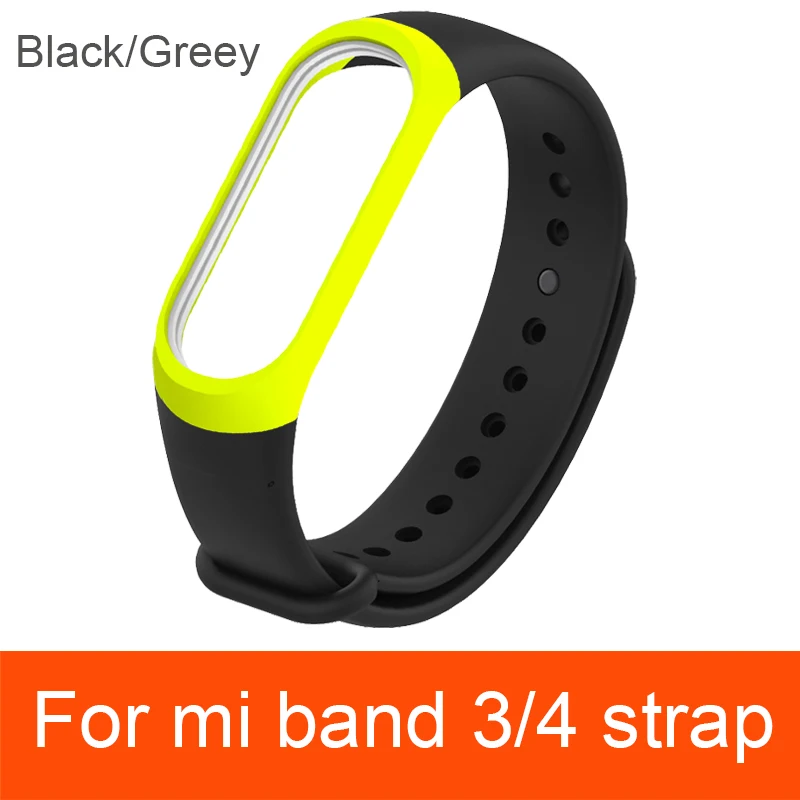 Black green Mi Band 4 ремешок спортивные силиконовые часы браслет mi band 3 ремешок аксессуары mi Band 4 браслет smart для Xiaomi mi band 4 ремешок - Цвет: Black green