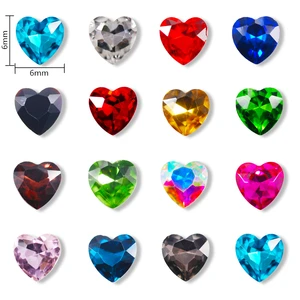 20 шт., 3D камни в форме сердца, 6 мм