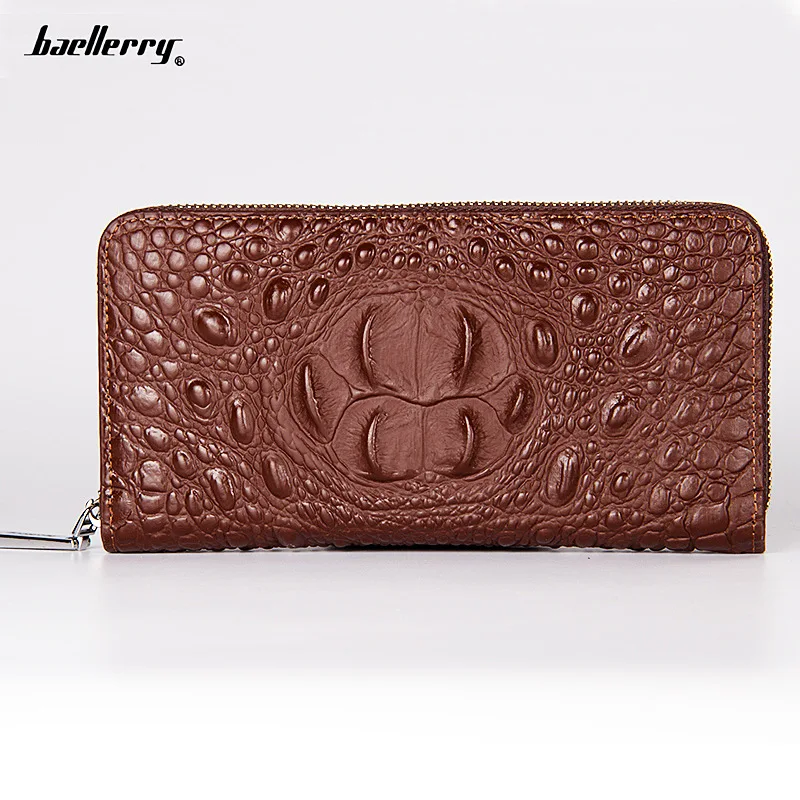 Роскошный кожаный Крокодил Для мужчин долго бумажник мужской Портативный
