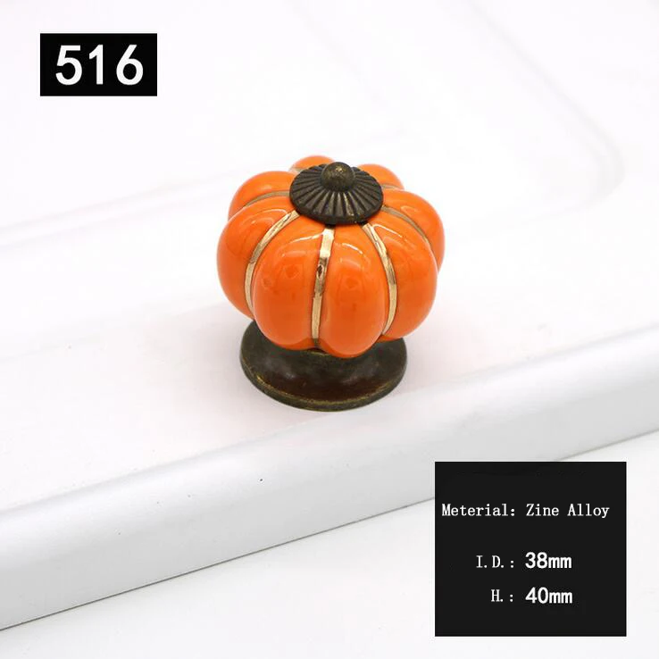 orange Цинковый сплав ручки ящика 40 мм шкафа тянет кухонные ручки мультфильм Тыква мебель ручка для мебель для детской аппаратуры - Цвет: orange